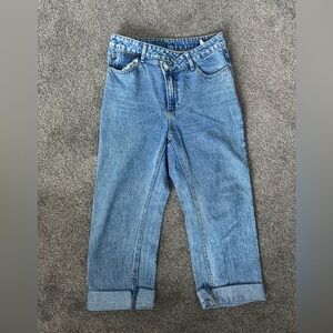 SHEIN Cross front Blue Jeans